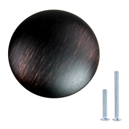 South Main Hardware 1-1/4 in. Oil Rubbed Bronze Modern Round Cabinet Knob (10PK) SH5305-ORB-10
